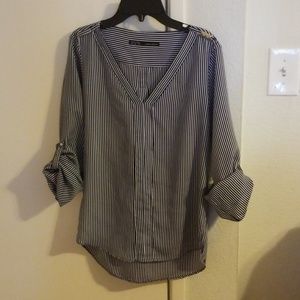 Zara Blue and white striped blouse